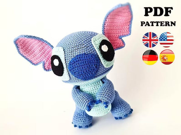 CROCHET PATTERN Blue Alien Monster