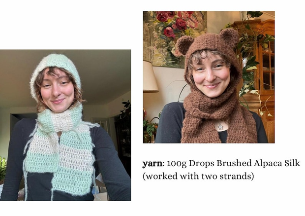 Hooded scarf Crochet Pattern