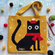 Christmas cat bag Crochet Pattern