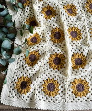 the Sunflower Granny Square Blanket CROCHET PATTERN