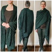 the green Blanket Wrap Shawl Crochet PATTERN