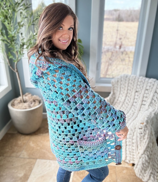 Chunky Granny Cardigan CROCHET PATTERN