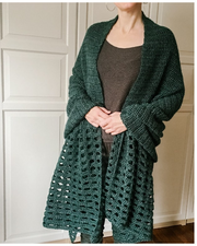 the green Blanket Wrap Shawl Crochet PATTERN