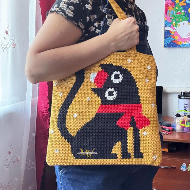 Christmas cat bag Crochet Pattern