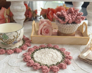 Flower Pot Coaster Set Crochet Pattern